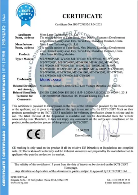CE certificate