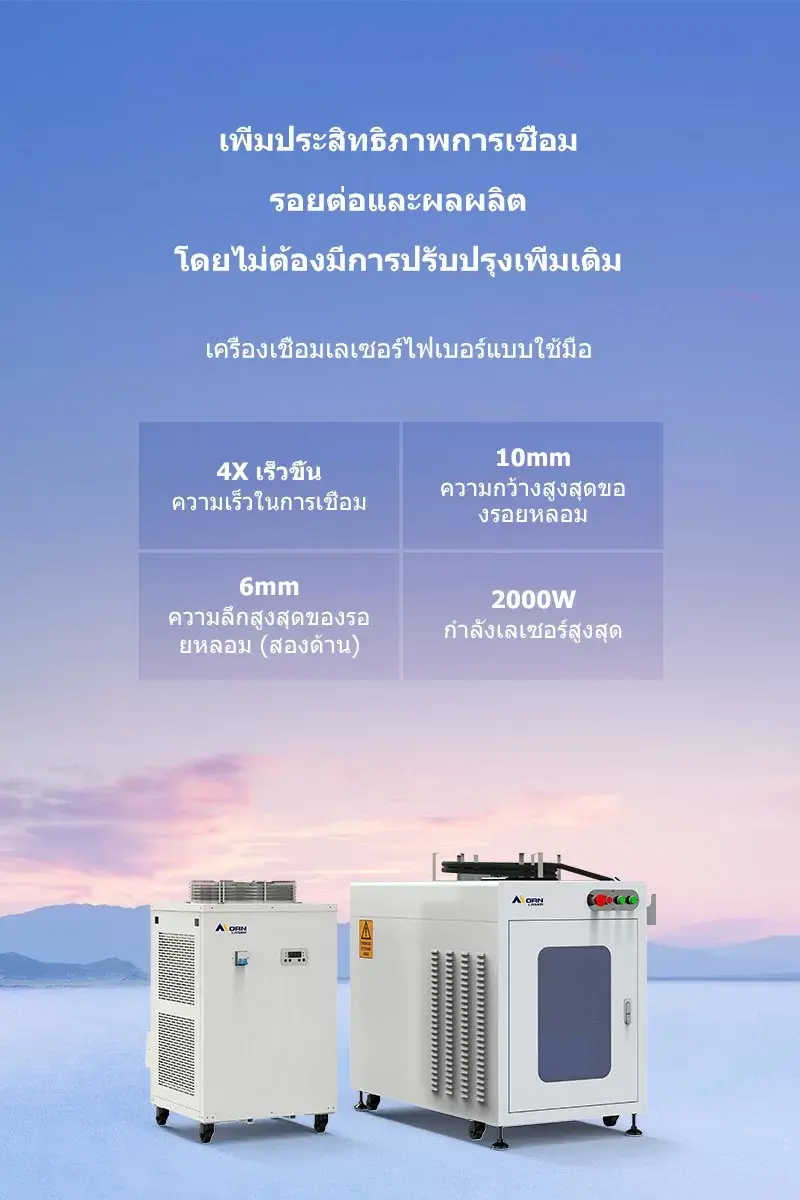เครื่องเชื่อมเลเซอร์ไฟเบอร์แบบใช้มือ