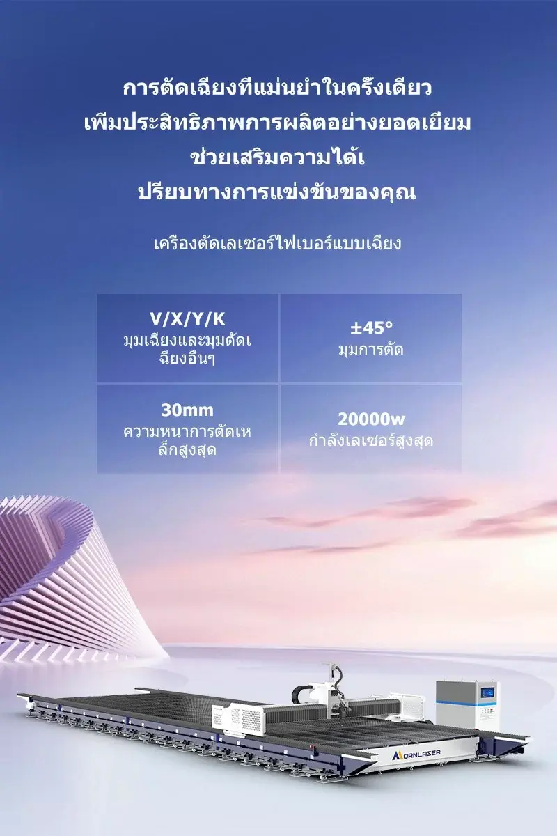 เครื่องตัดเลเซอร์ไฟเบอร์แบบเฉียง