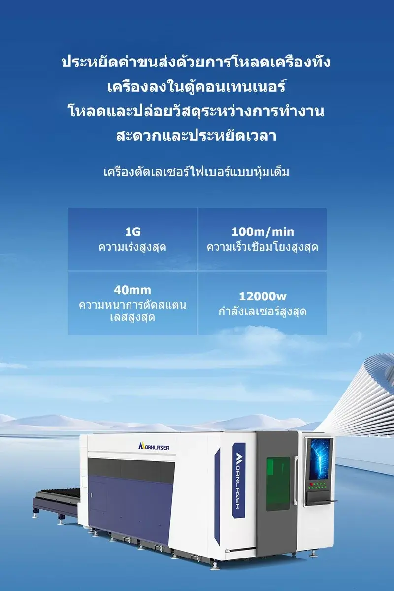 เครื่องตัดเลเซอร์ไฟเบอร์แบบหุ้มเต็ม